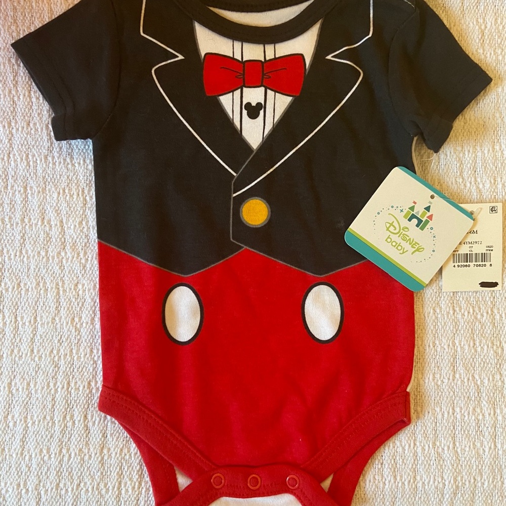 NWT Disney Baby Mickey Mouse tuxedo onesie